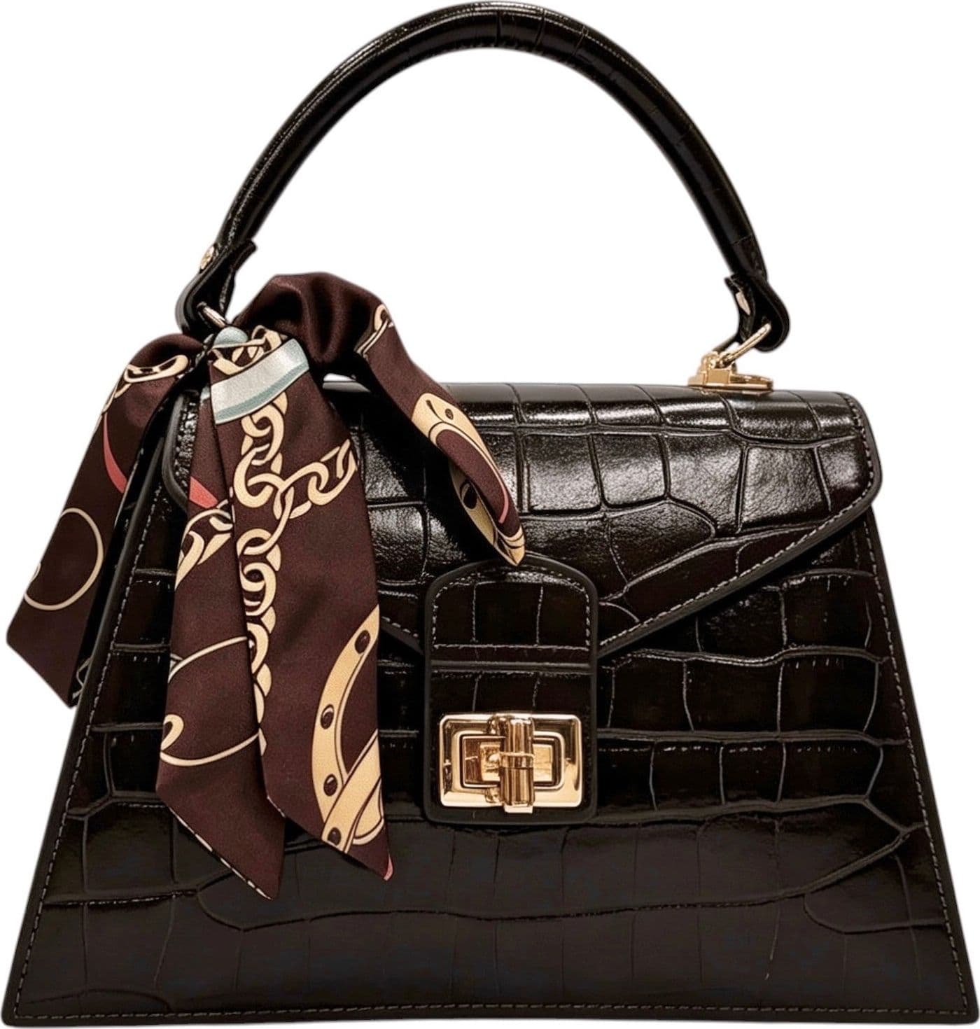Modarno Borsa donna stampa cocco a trapezio in vera pelle 28x10x17 cm - 16