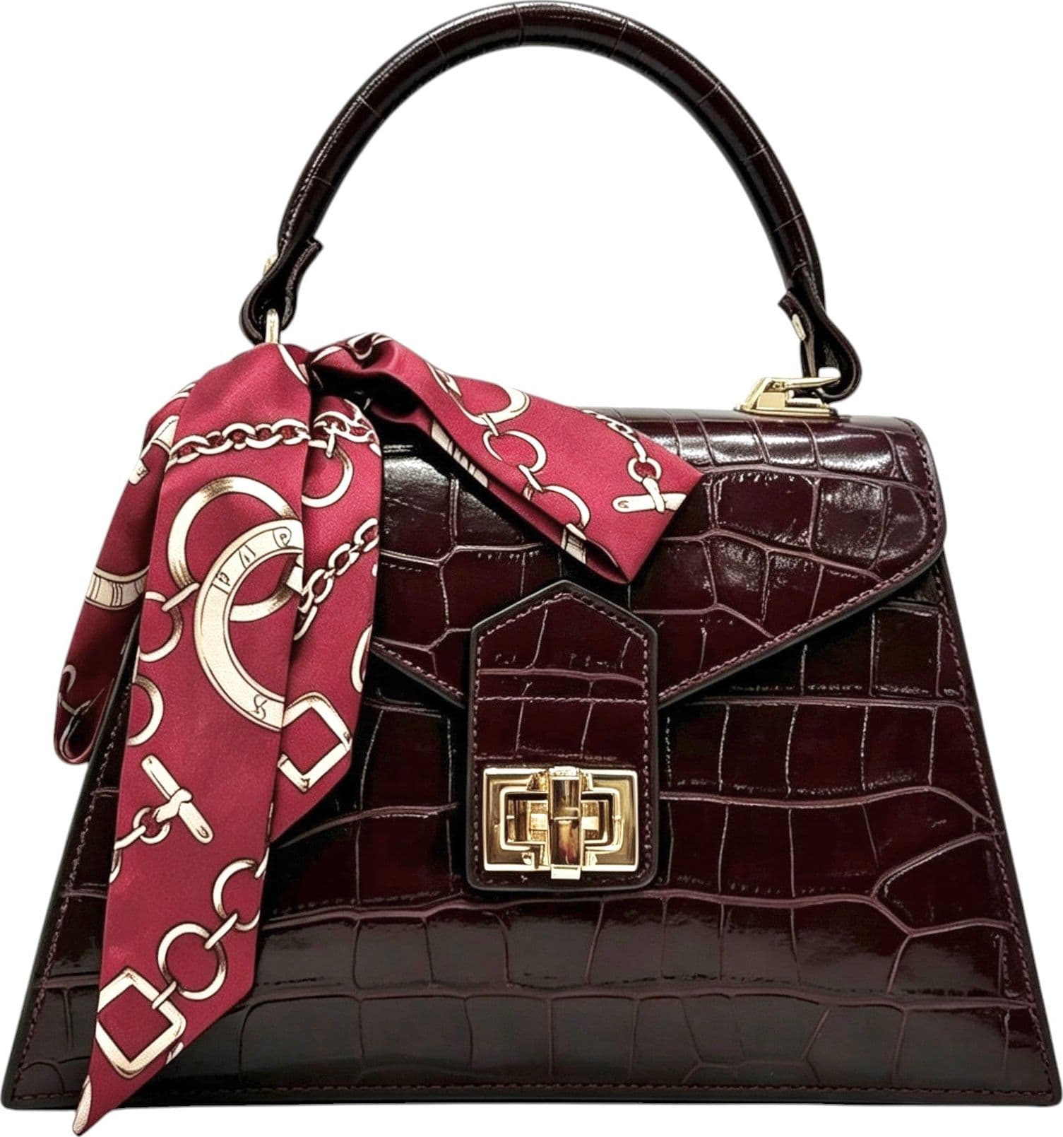 Modarno Borsa donna stampa cocco a trapezio in vera pelle 28x10x17 cm - 19