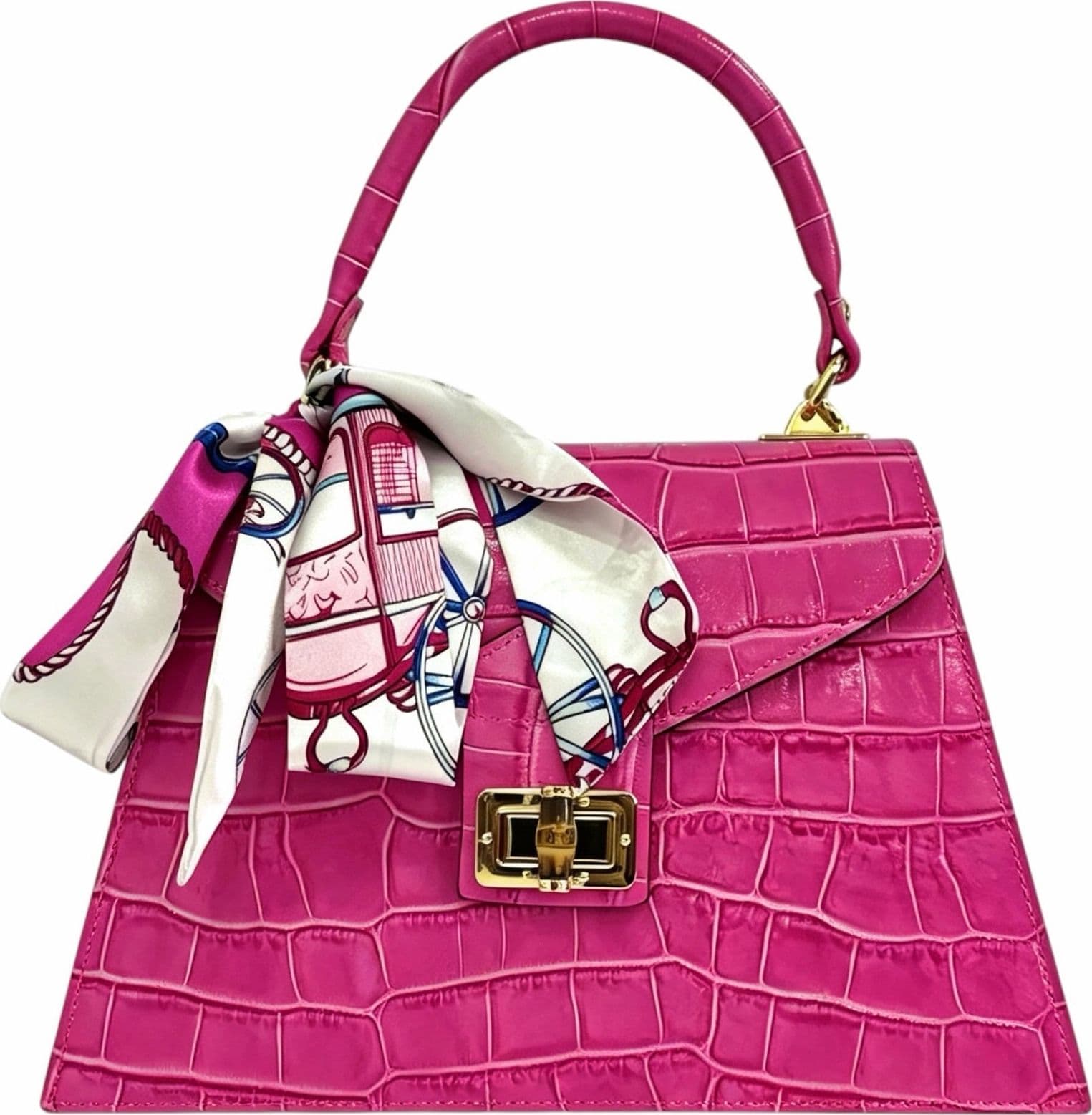 Modarno Borsa donna stampa cocco a trapezio in vera pelle 28x10x17 cm - 7
