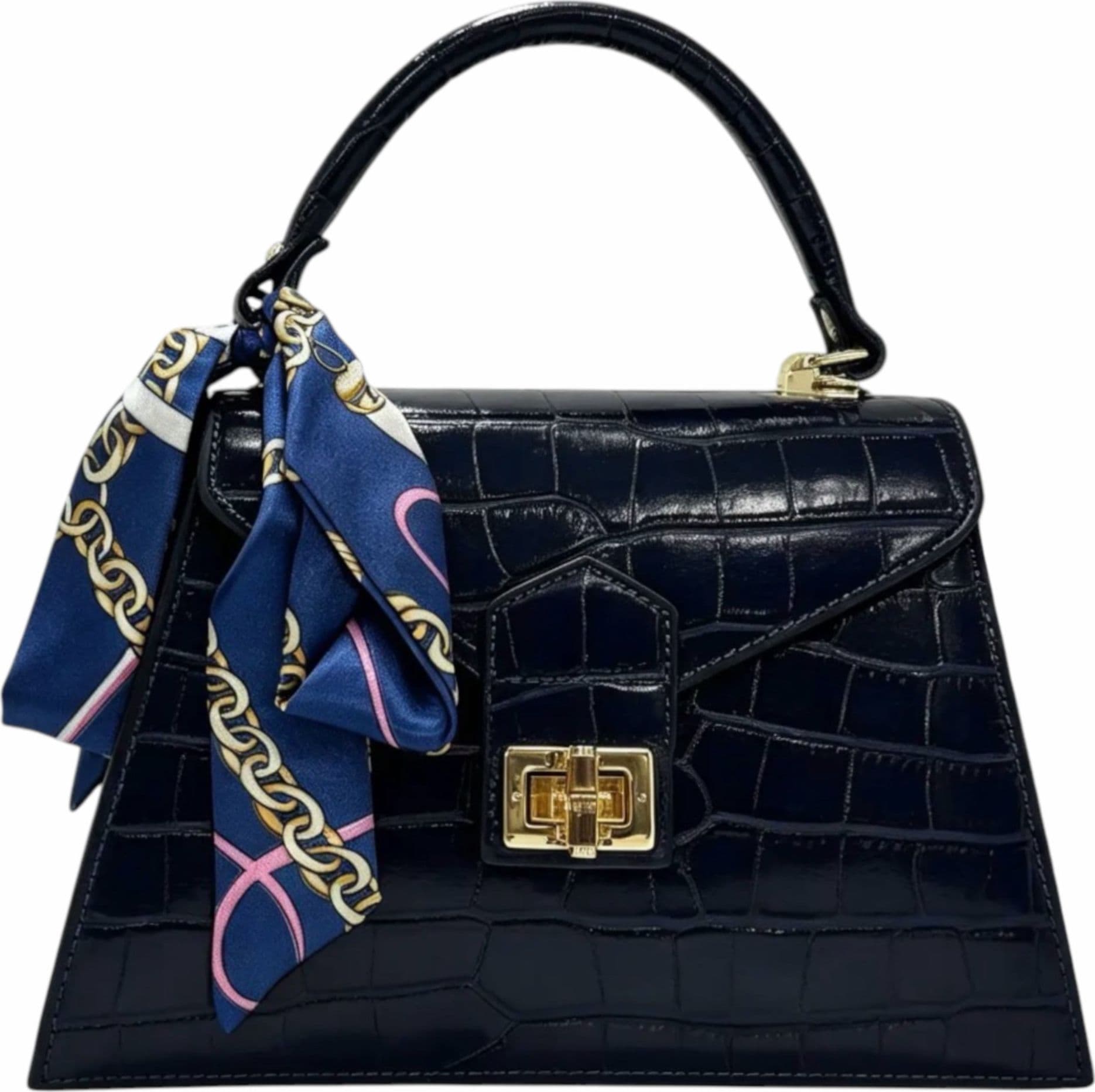 Modarno Borsa donna stampa cocco a trapezio in vera pelle 28x10x17 cm - 9