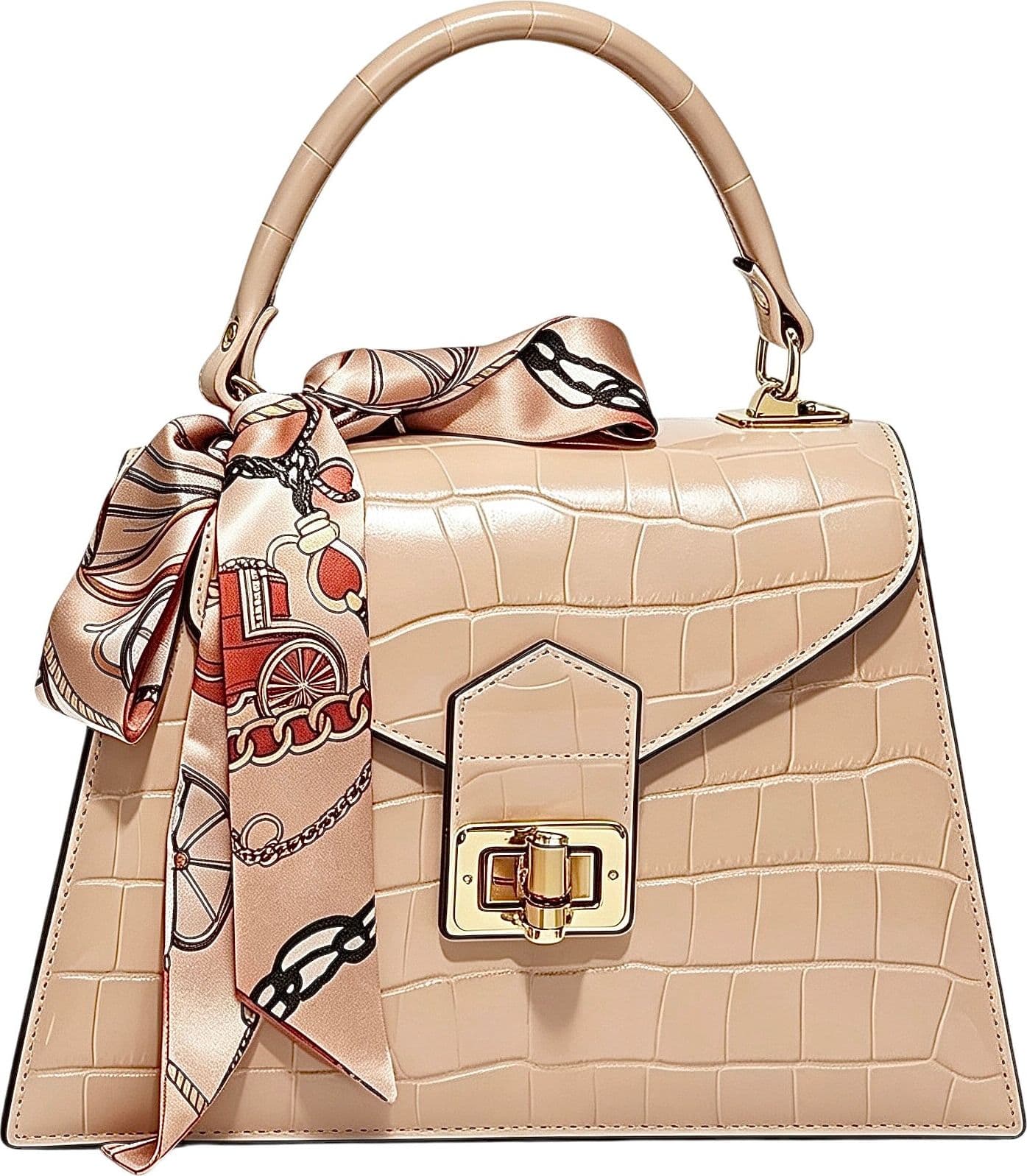 Modarno Borsa donna stampa cocco a trapezio in vera pelle 28x10x17 cm - 10