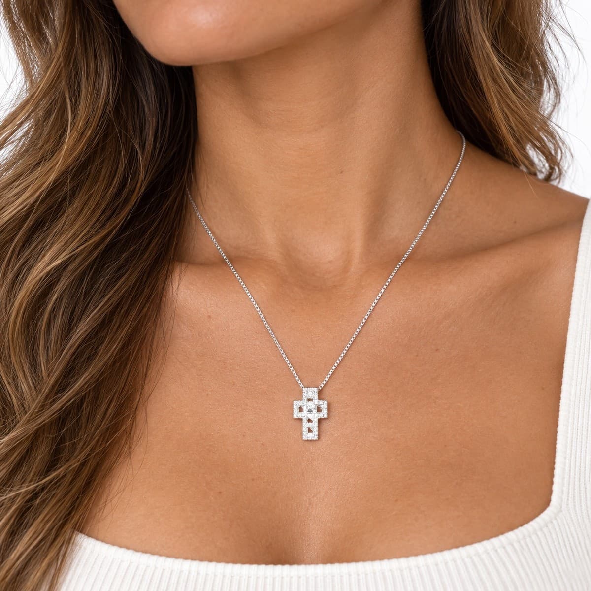 Alba Bijoux – Collana Croce Pixel - 3