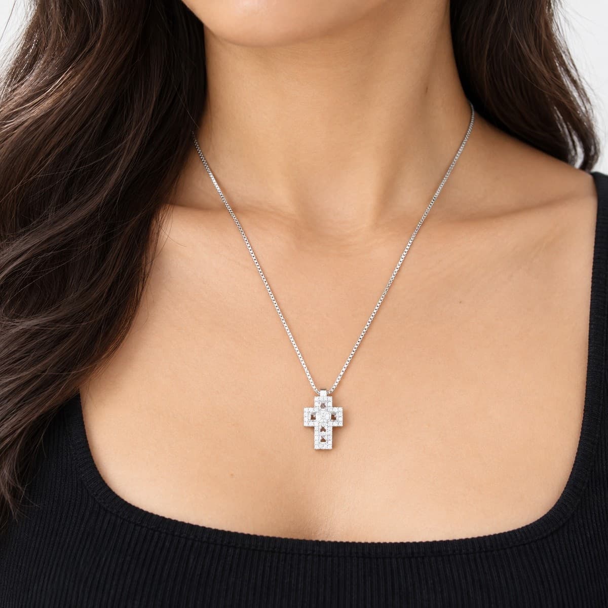 Alba Bijoux – Collana Croce Pixel - 5