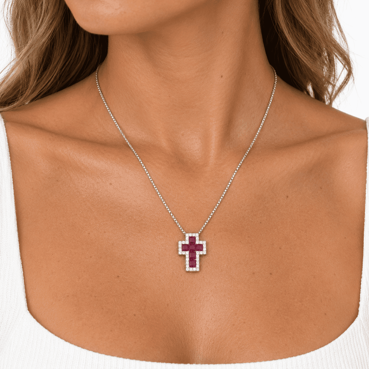 Alba Bijoux – Collana Croce Pixel - 9