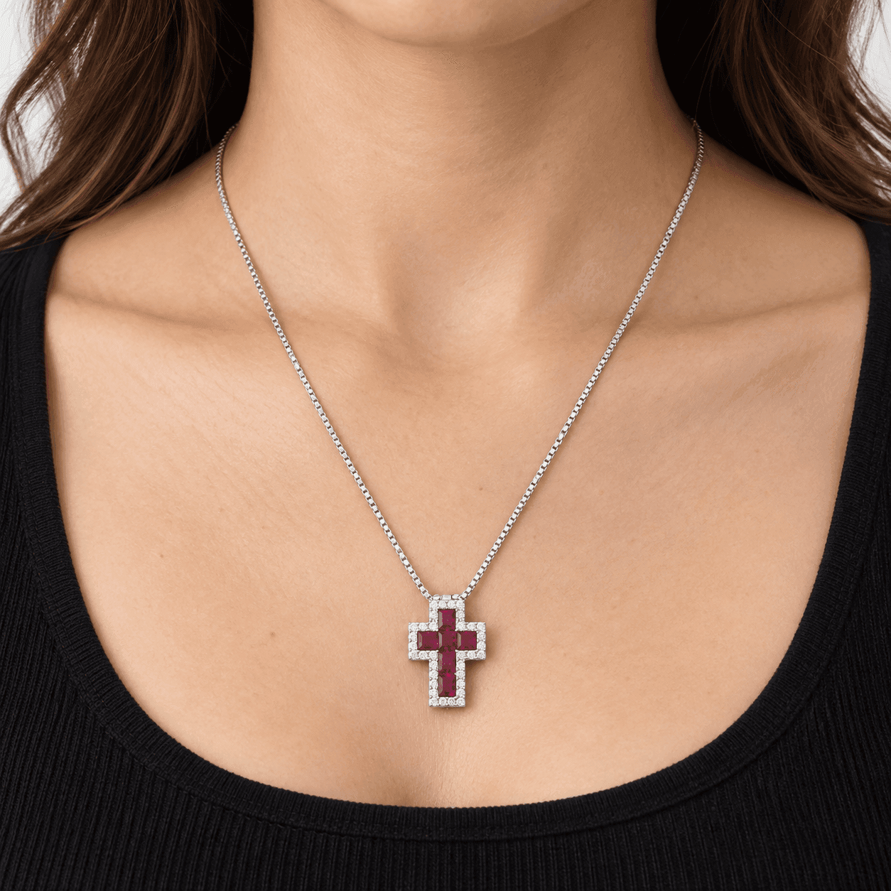 Alba Bijoux – Collana Croce Pixel - 10