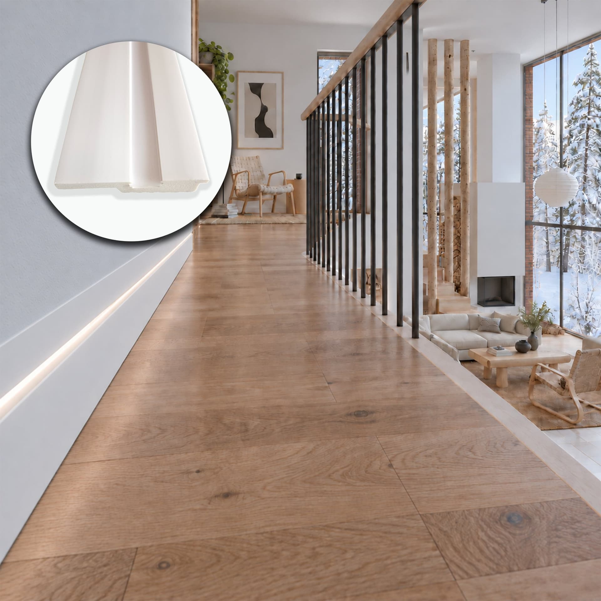 Profilo LED da Incasso per Cartongesso in Polimero 17x100x2700 mm – JX184 – Venduto al Metro Lineare - 2