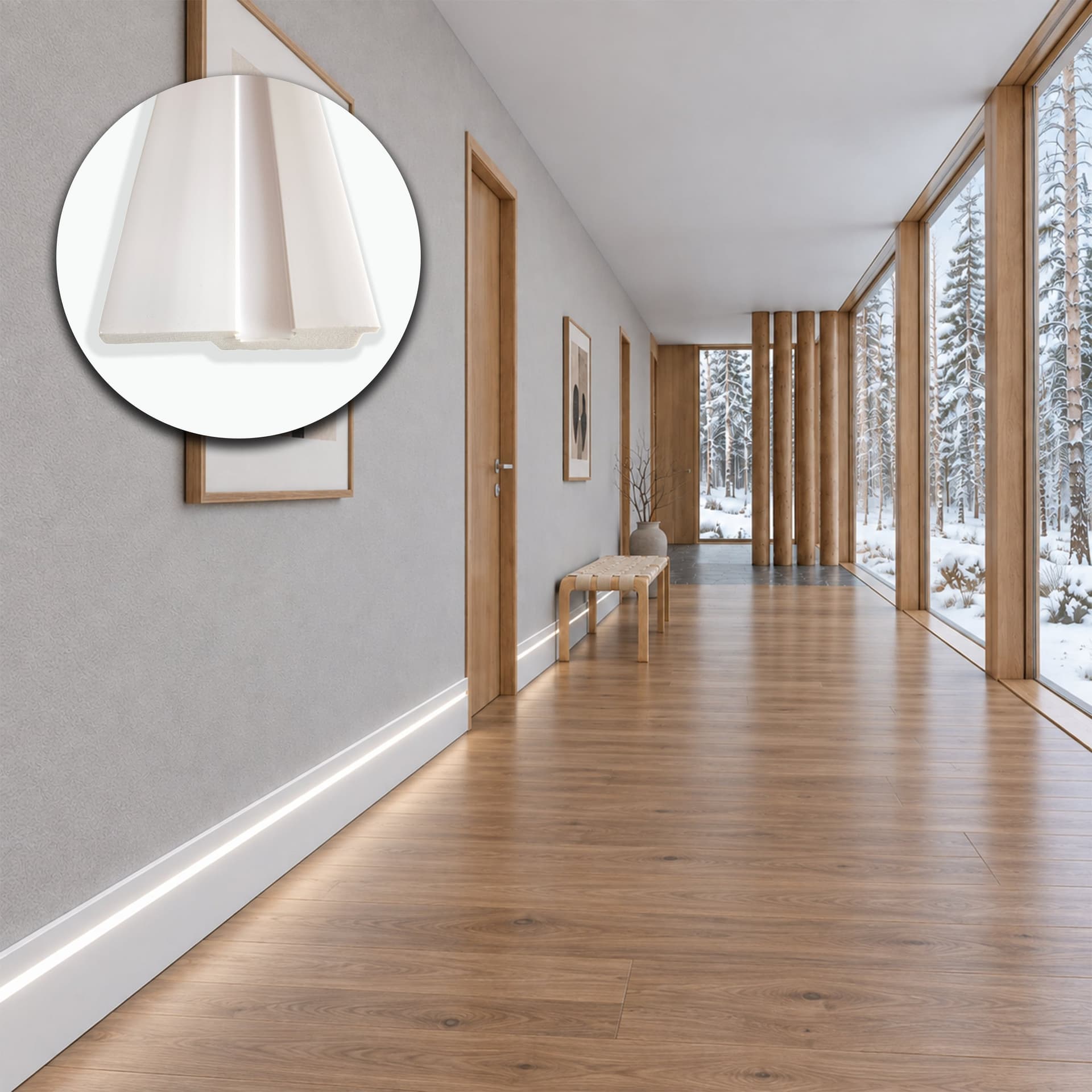 Profilo LED da Incasso per Cartongesso in Polimero 17x100x2700 mm – JX184 – Venduto al Metro Lineare - 3
