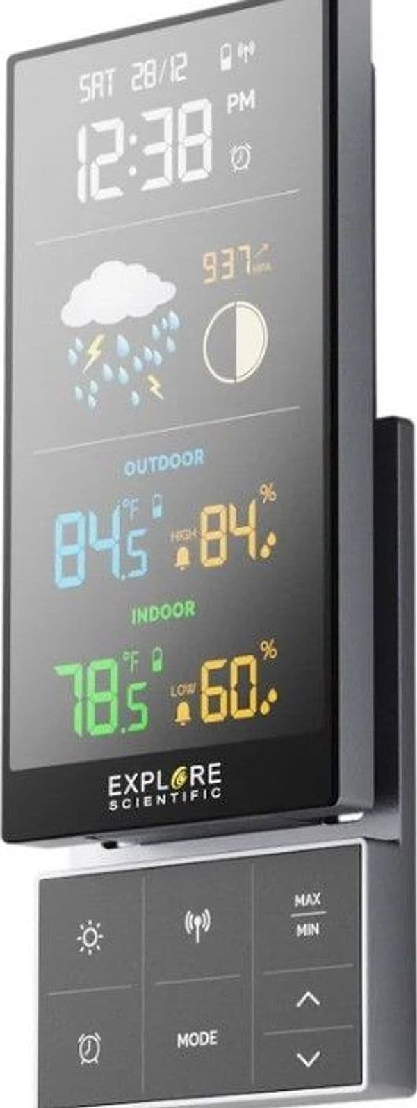 Stazione Meteo pieghevole WSH5005 Design ribaltabile con supporto di appoggio, ideale per la scrivania, il comodino o la parete. - 2