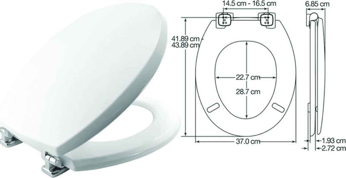 saniplast sedile wc universale denver in legno laccato  bianco mm  440 x 350 mm - 2