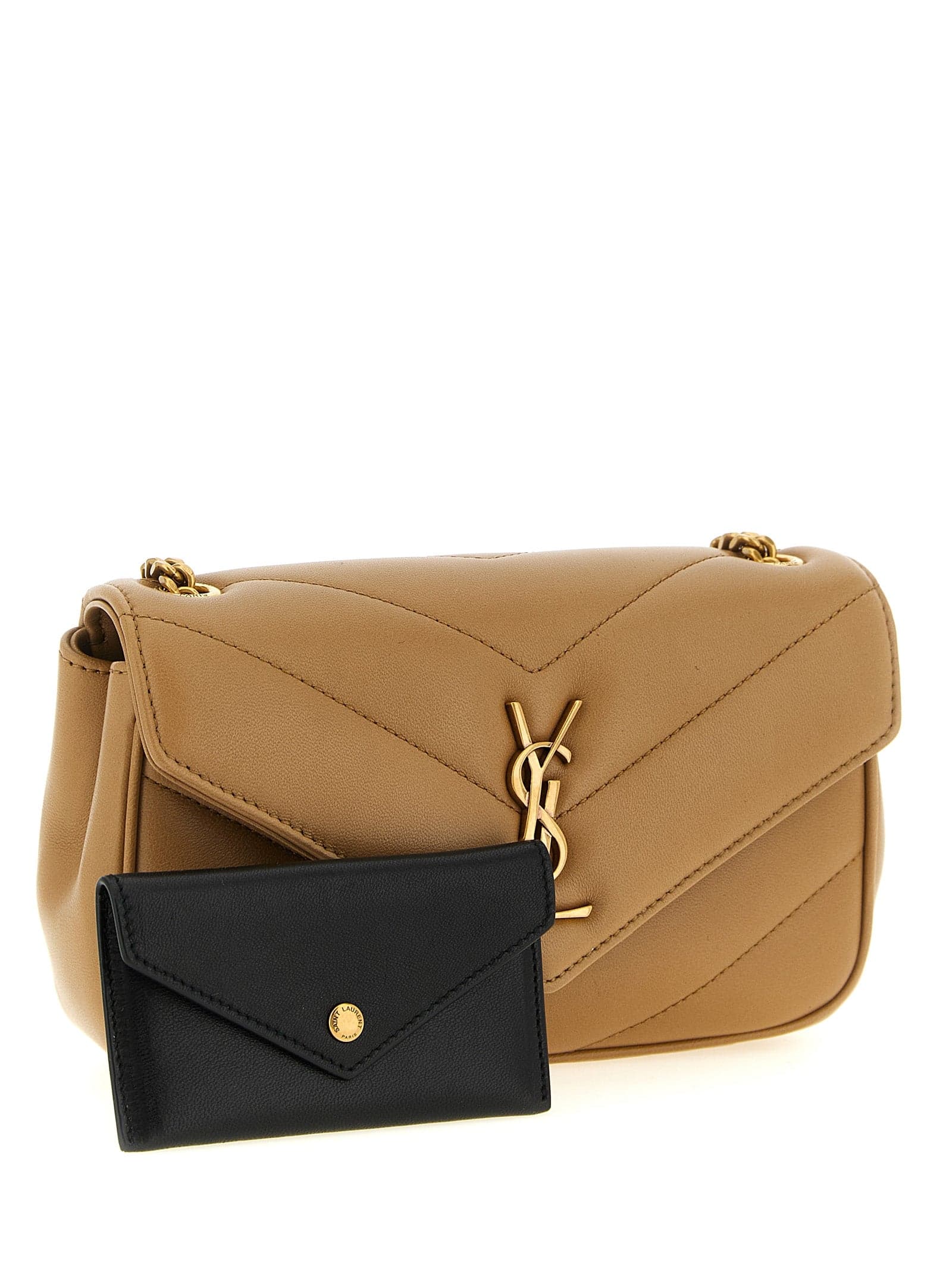 Saint Laurent Beige Lamb Leather Crossbody Bag - 3