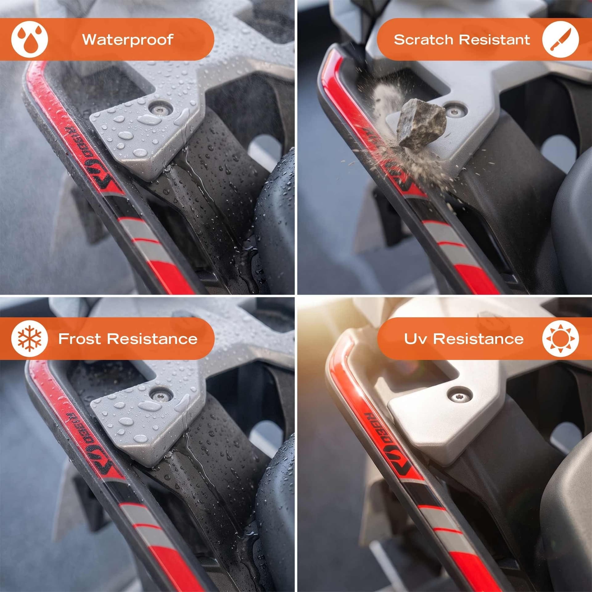 Adesivi 3D per Maniglie Bauletto moto compatibile con BMW R 1300 GS 2026 - 16