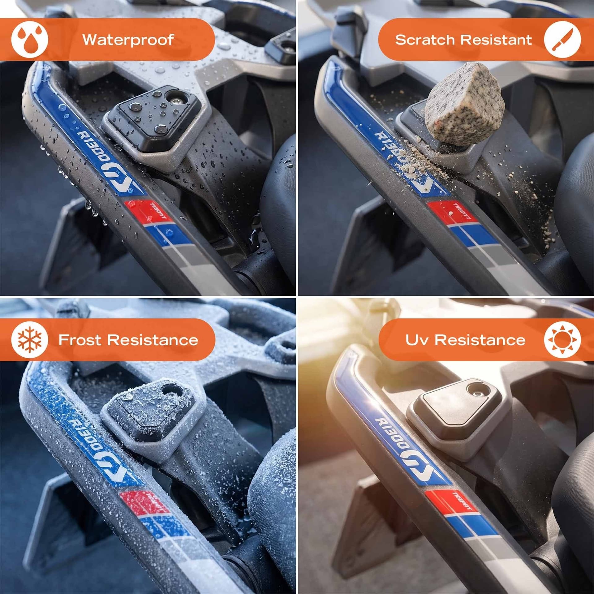 Adesivi 3D per Maniglie Bauletto moto compatibile con BMW R 1300 GS 2026 - 4