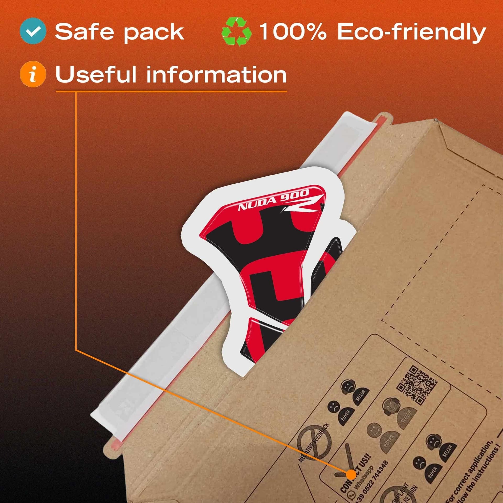 Adesivo Paraserbatoio moto compatibile con Husqvarna Nuda 900R 2011-2013 - 5