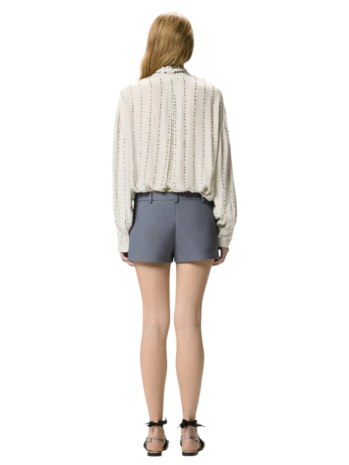 Pinko camicie donna pinko - caitlin camicia fluido ricamo - grigio - 4