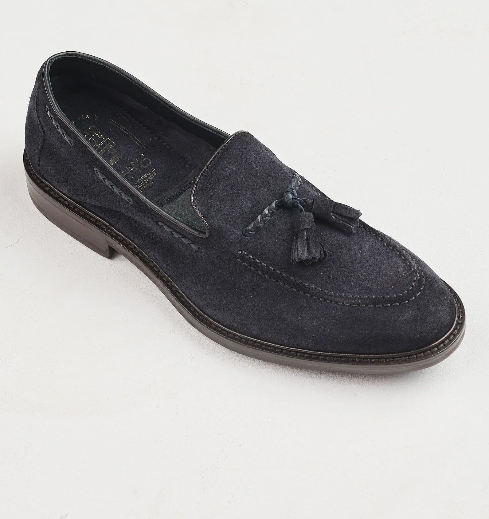Alexander Hotto  Mocassini Uomo Blu in Pelle Martellata – 68034MARTELLATO-BLU - 2