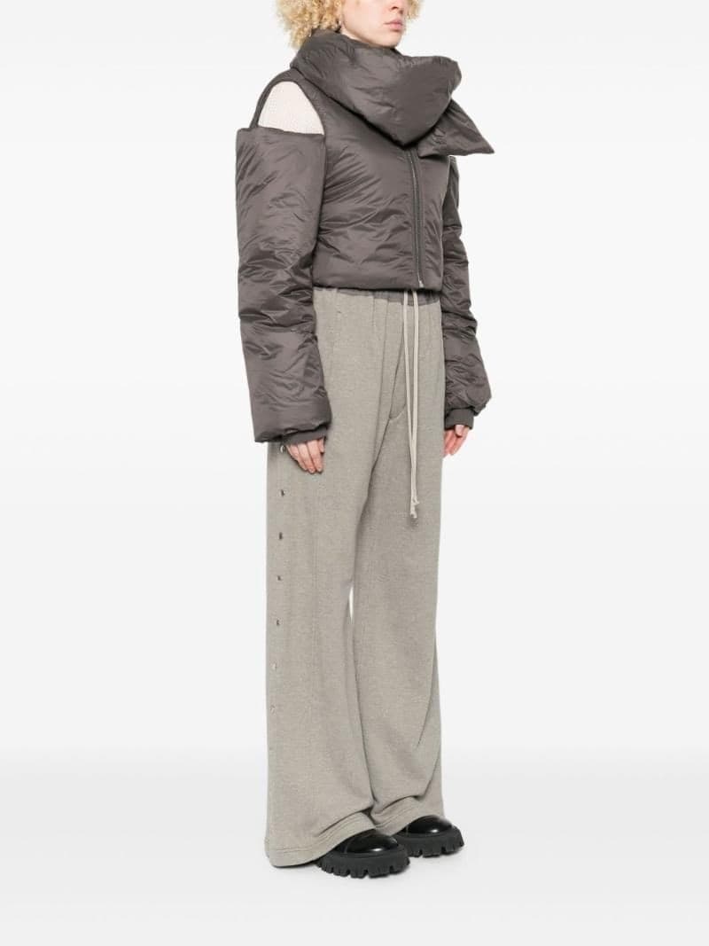 DRKSHDW BY RICK OWENS DRKSHDW by Rick Owens Giubbotto Puffer Cropped Donna Dirty Pearl – DS02E7727NP-88 - 3