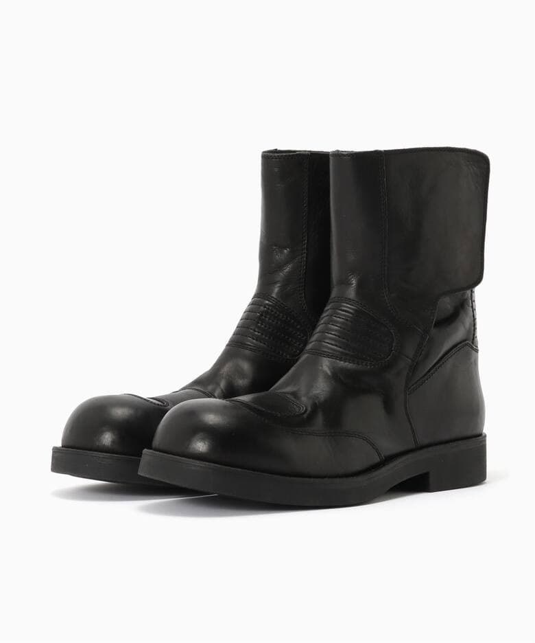 MM6 Maison Margiela  Trunk Stivaletti Biker in Pelle Nera Uomo - 2
