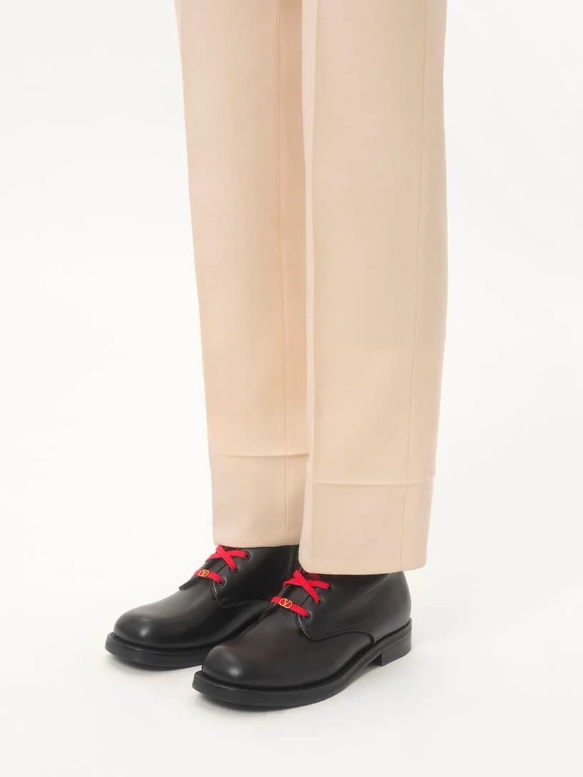Valentino Garavani  Punx Stivaletti Combat in Pelle Nera Uomo - 2