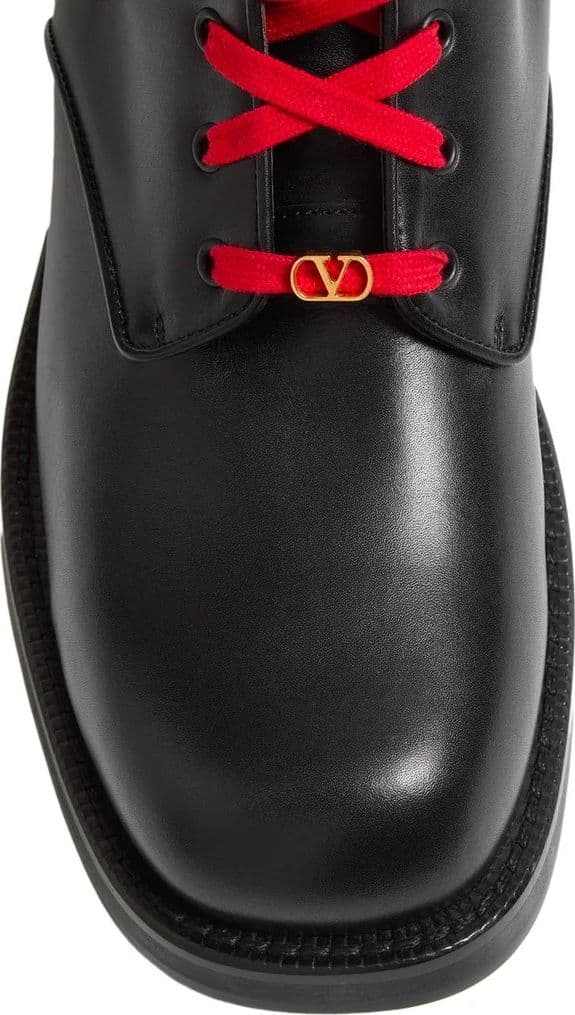 Valentino Garavani  Punx Stivaletti Combat in Pelle Nera Uomo - 3
