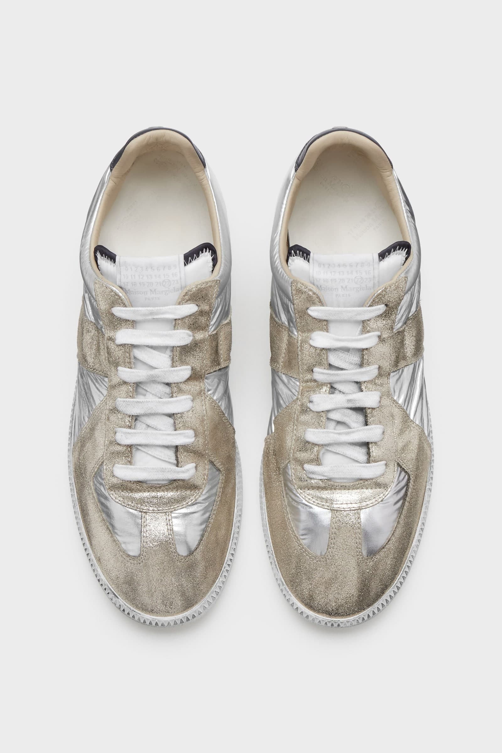 Maison Margiela  Replica Sneakers Uomo in Pelle Argento - 2