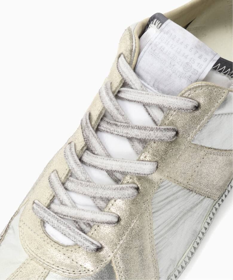 Maison Margiela  Replica Sneakers Uomo in Pelle Argento - 3