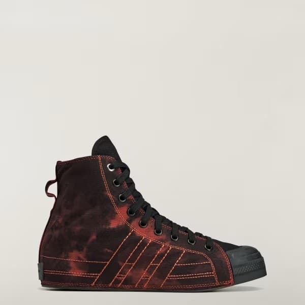 Y3 ADIDAS Y-3 Adidas Nizza Hi Sneakers Unisex Nere e Arancio in Canvas - 3