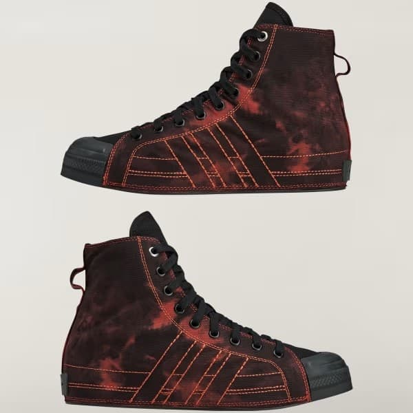 Y3 ADIDAS Y-3 Adidas Nizza Hi Sneakers Unisex Nere e Arancio in Canvas - 4