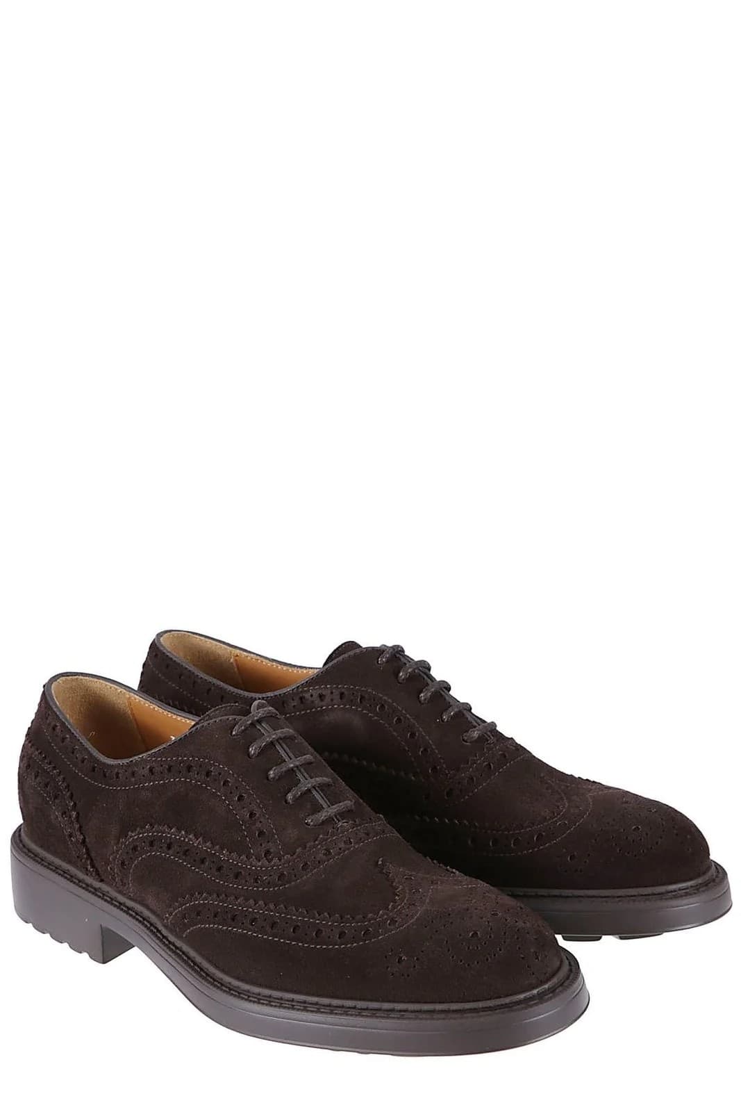 DOUCAL'S Doucal's Derby Brogue Uomo Marrone Scuro in Suede - 2
