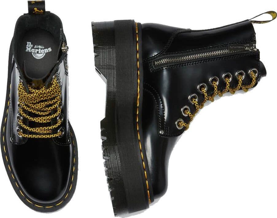 DR. MARTENS Dr. Martens Jadon Max Stivaletti Donna Neri in Pelle Platform - 5