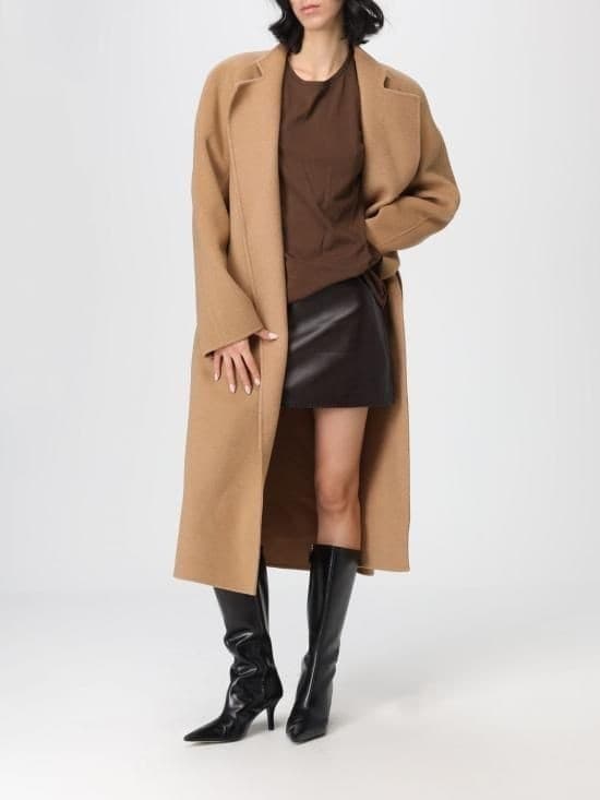 KHAITE Khaite Deena Cappotto Donna Cammello in Lana con Cintura - 2