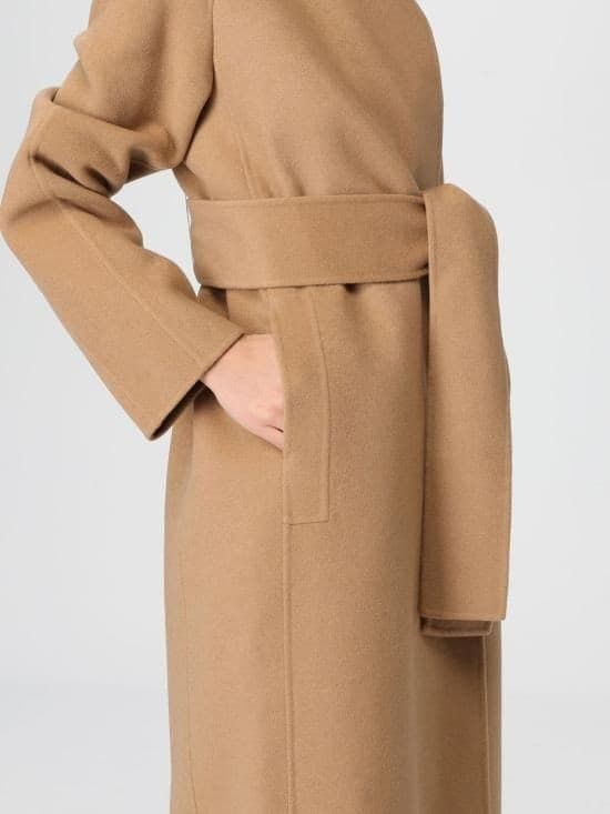 KHAITE Khaite Deena Cappotto Donna Cammello in Lana con Cintura - 4