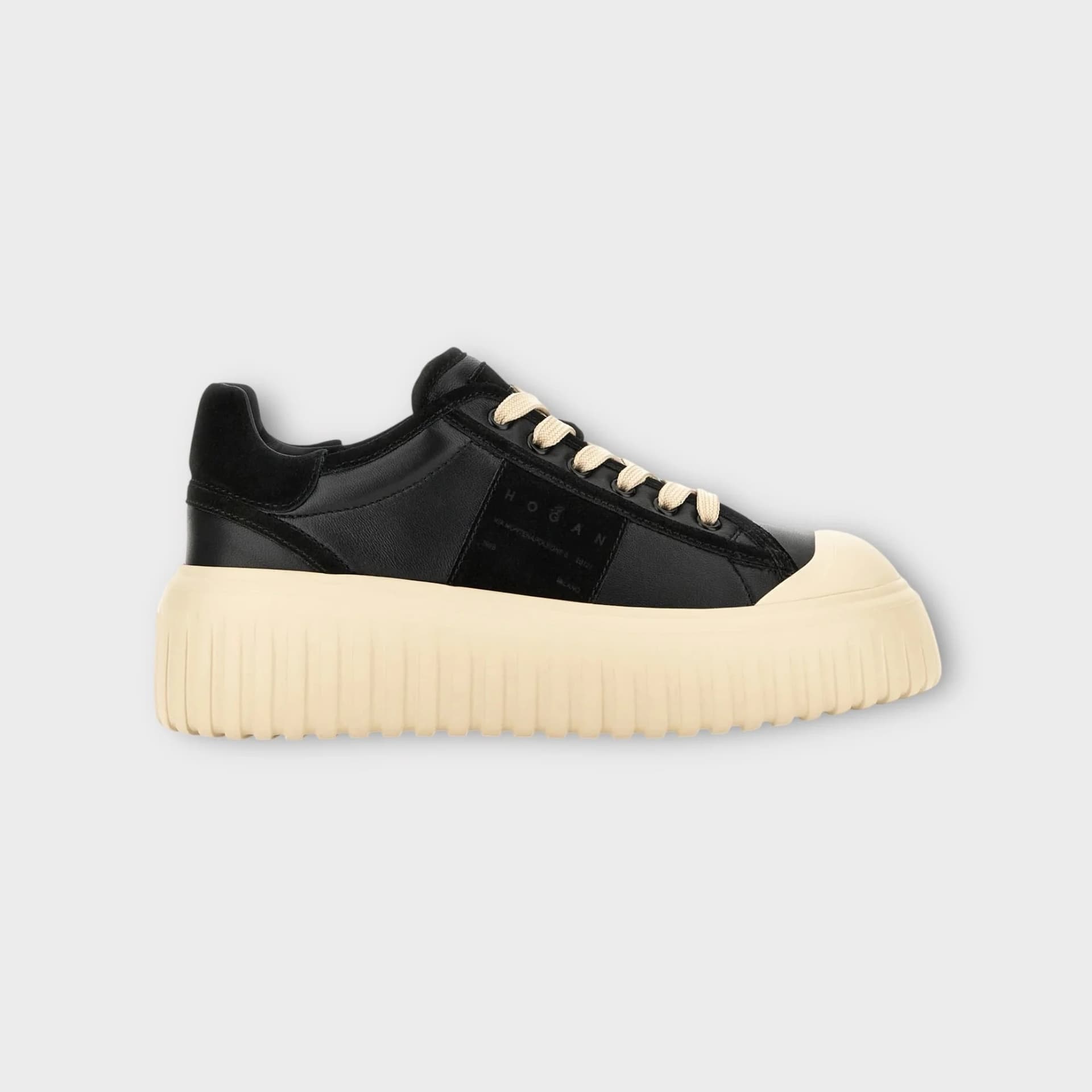 Hogan  H-Stripes Sneakers Donna Nere in Pelle e Camoscio - 2