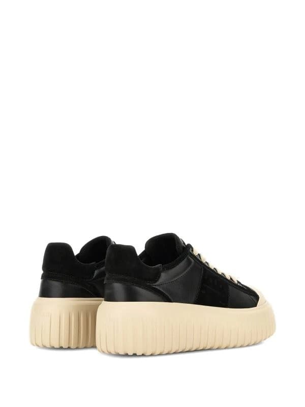 Hogan  H-Stripes Sneakers Donna Nere in Pelle e Camoscio - 3
