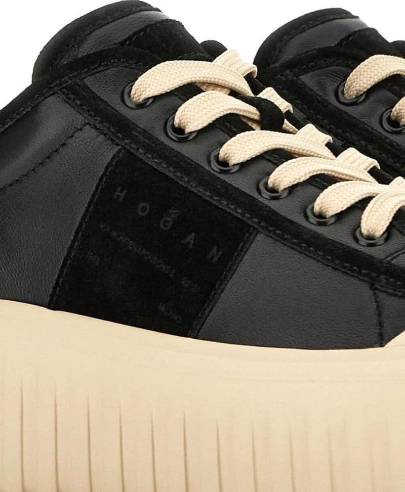 Hogan  H-Stripes Sneakers Donna Nere in Pelle e Camoscio - 5