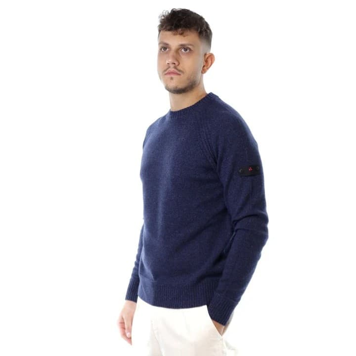 Peuterey  Maglione Girocollo Uomo Grigio Antracite con Logo