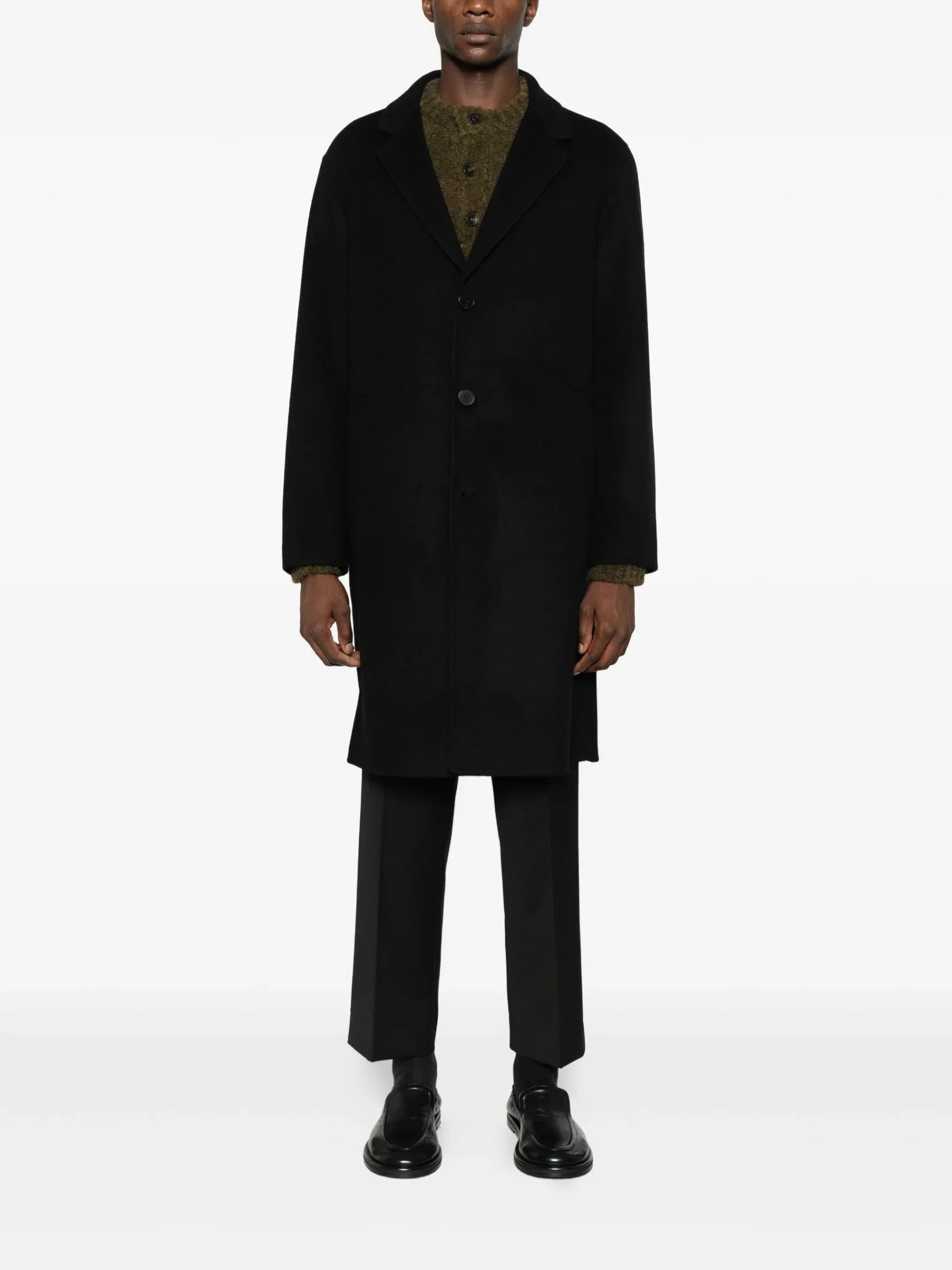 AMARANTO Amaranto Cappotto Uomo in Lana e Cashmere Navy