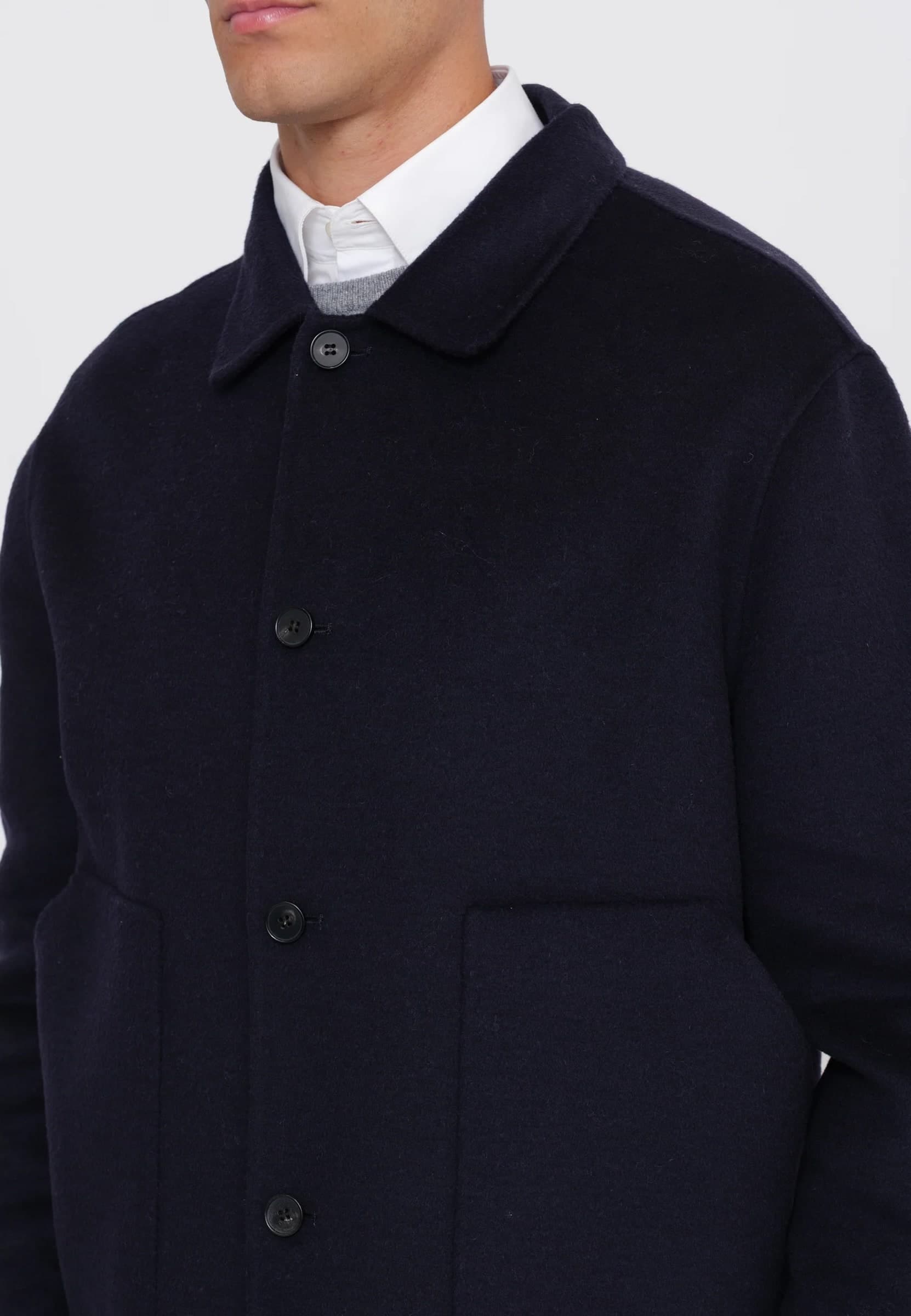 LOWBRAND LOW BRAND Giubbino Uomo Nero in Lana con Bottoni - 2