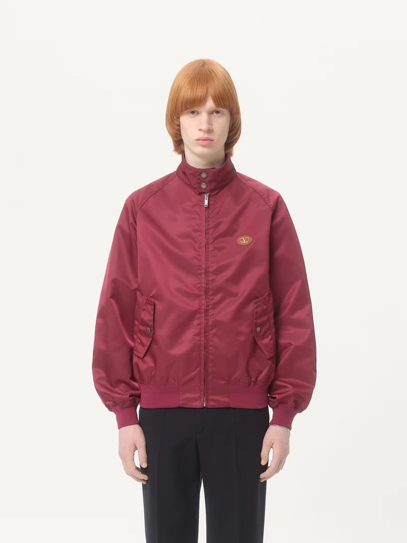 Valentino Garavani VALENTINO Giacca Giubbino Bordeaux in Nylon con Dettagli Eleganti - 3