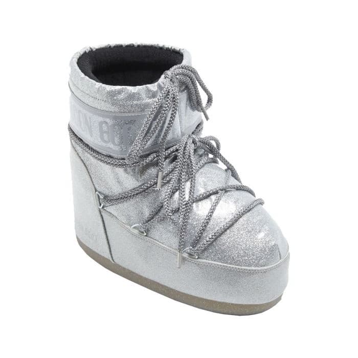 MOON BOOT Moon Boot Icon Low Glitter Stivaletti Donna Argento – 80D1409440-H001