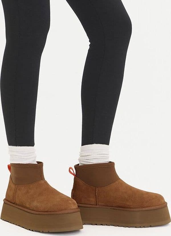 Ugg UGG Classic Mini Dipper Stivaletti Donna Chestnut in Suede con Platform - 4
