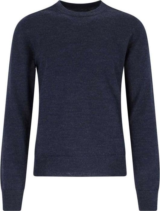 Maison Margiela  Maglione Girocollo Uomo Marrone in Lana con Patch sui Gomiti - 3
