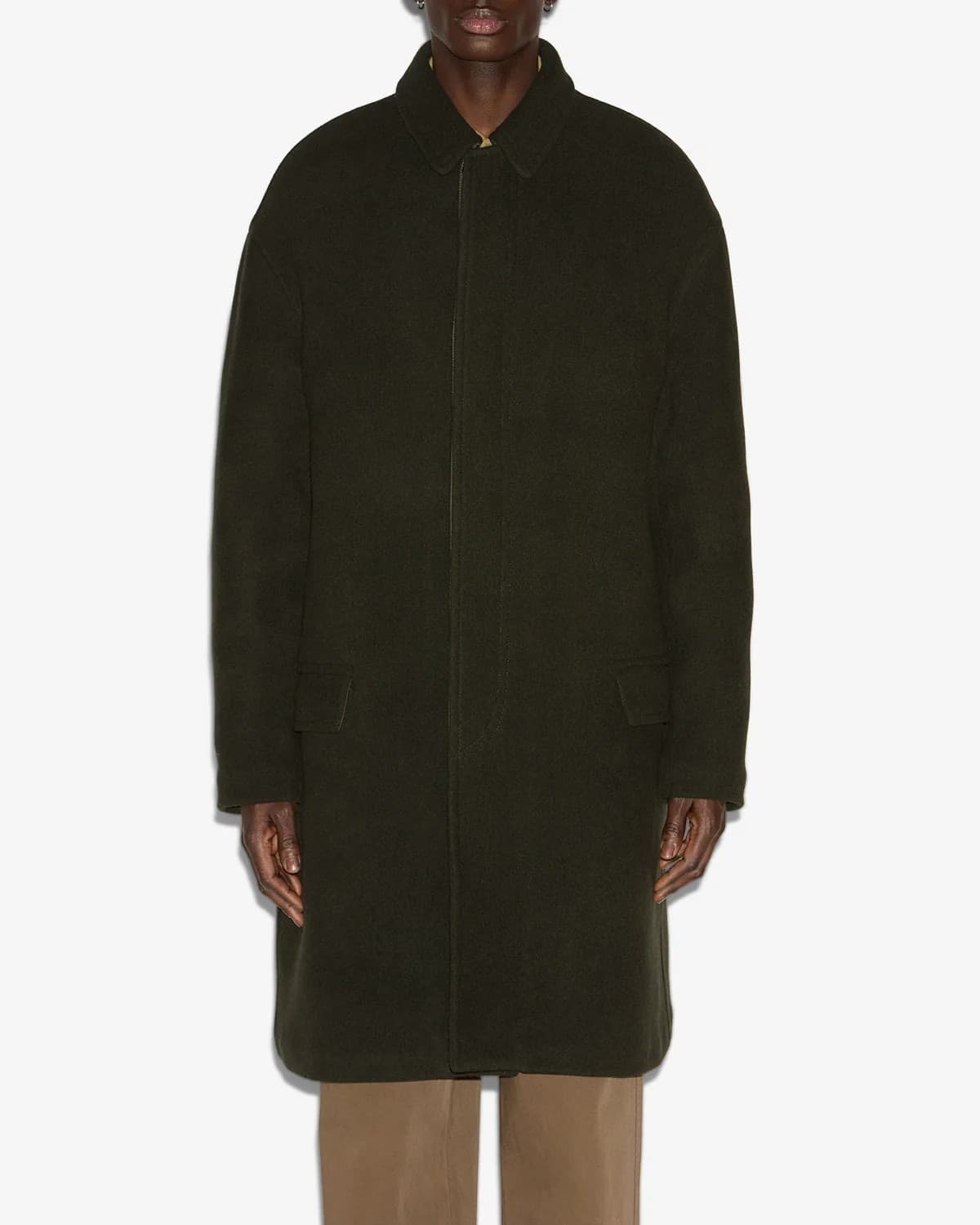 Isabel Marant  Kirk Cappotto Uomo Verde Khaki – MA0461HAC3D05H-67DK - 3