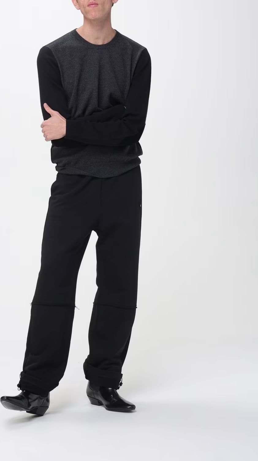 Maison Margiela  Maglione Girocollo Grigio e Nero in Lana - 3