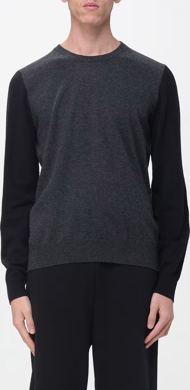 Maison Margiela  Maglione Girocollo Grigio e Nero in Lana - 4