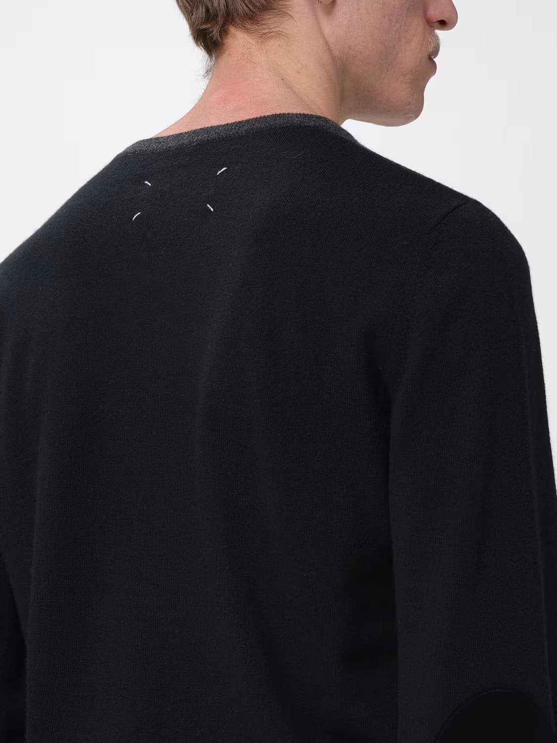 Maison Margiela  Maglione Girocollo Grigio e Nero in Lana - 5