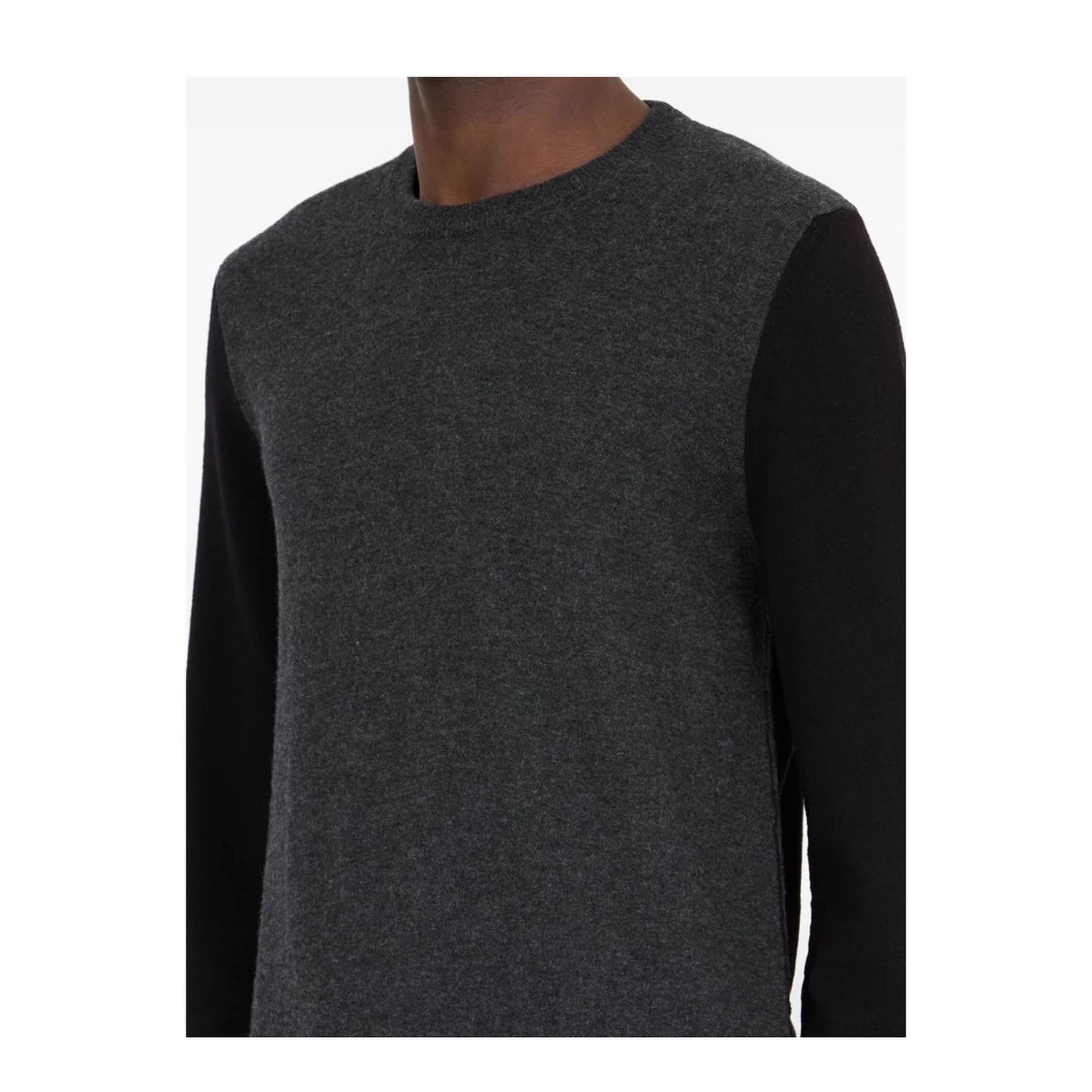 Maison Margiela  Maglione Girocollo Grigio e Nero in Lana - 7