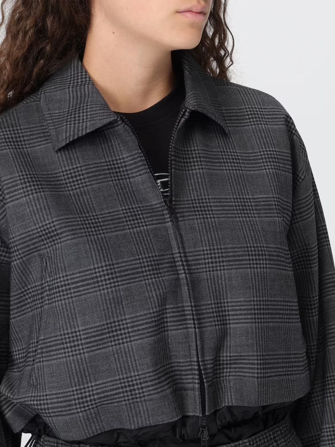 DIESEL Diesel J-Ting-Fem Giacca Donna Cropped Nera Principe di Galles - 2