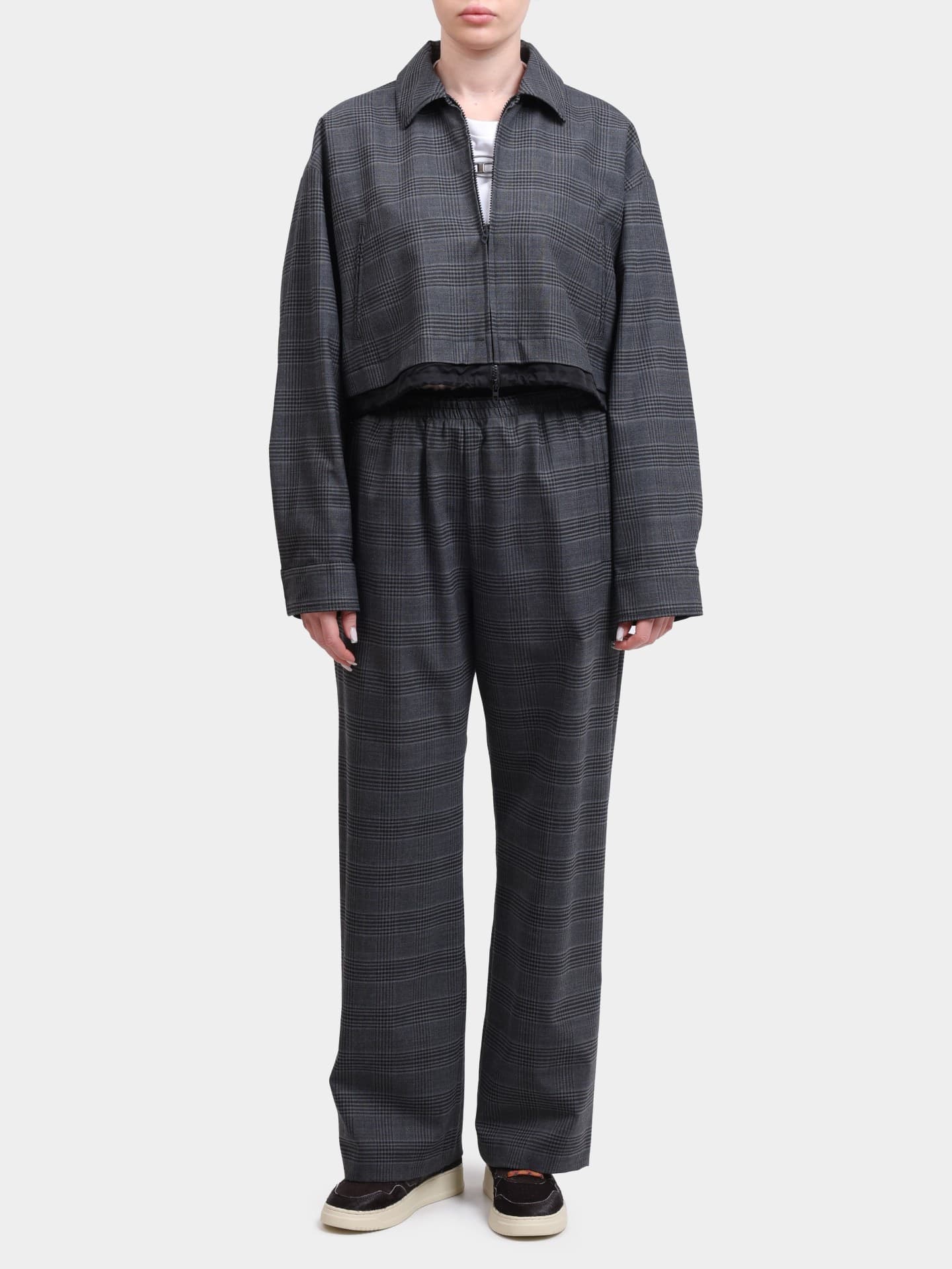 DIESEL Diesel J-Ting-Fem Giacca Donna Cropped Nera Principe di Galles - 3