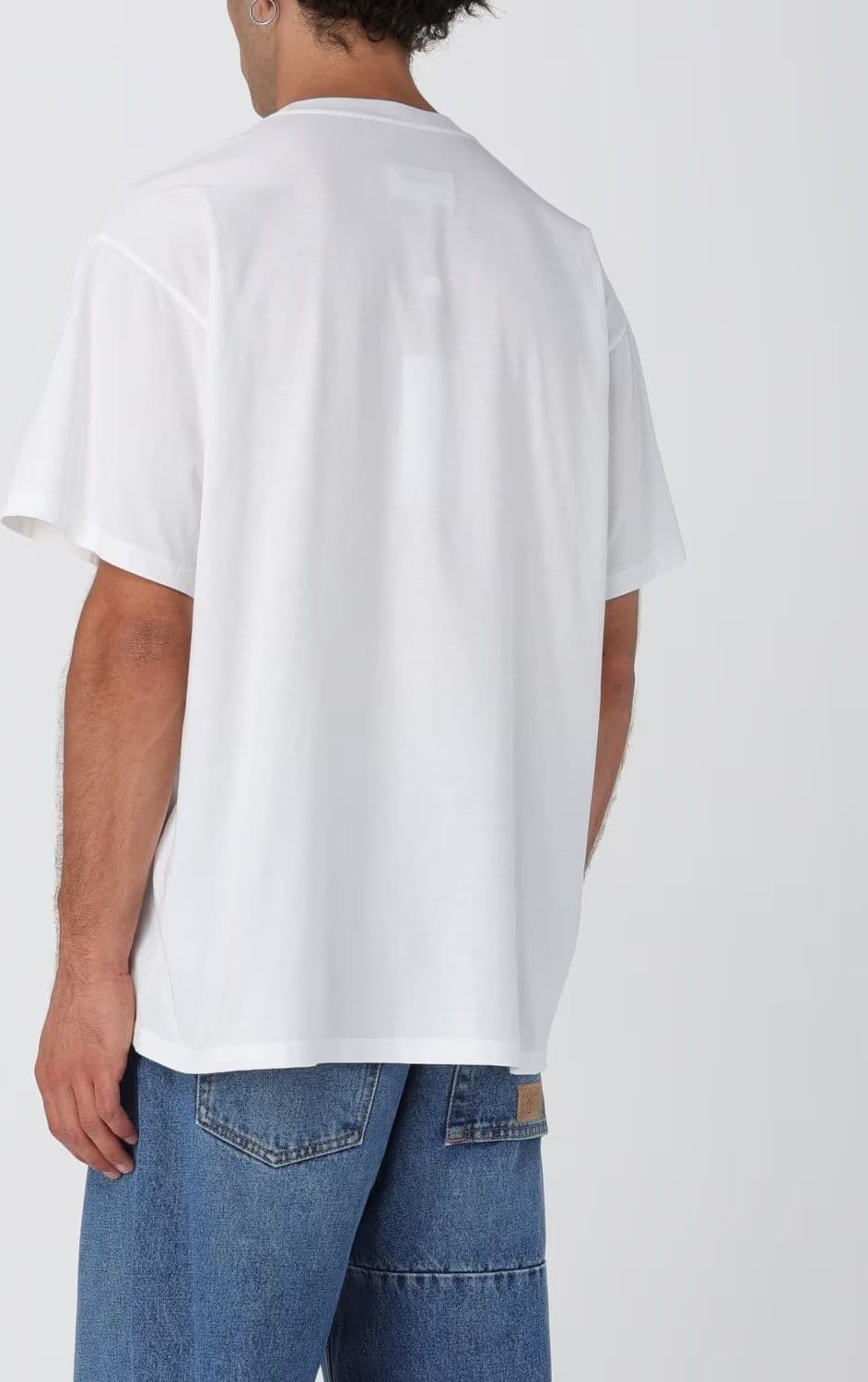 MM6 Maison Margiela  T-shirt Uomo Bianca Oversize con Logo Numerico - 2