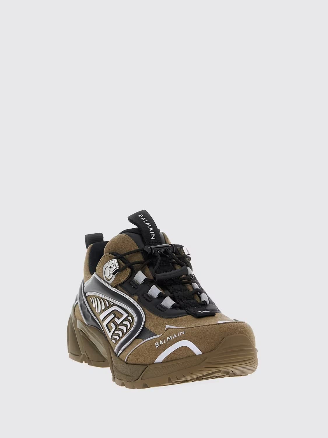 BALMAIN Balmain Cosmic Dust Sneakers Uomo Kaki in Pelle e Materiali Tecnici - 2